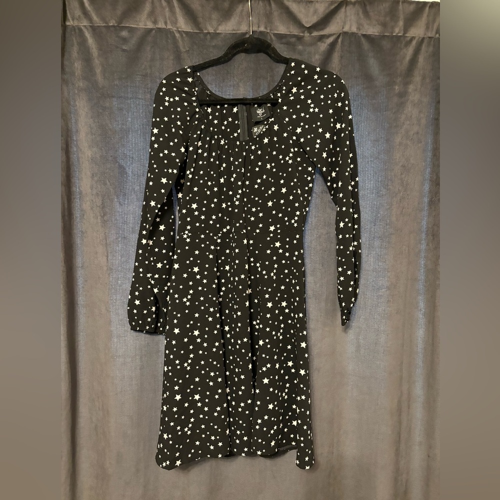 Valfre Star Mini dress with long gathered sleeves, NWT